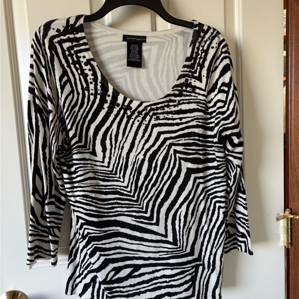 Stylish Black and White Zebra Print Blouse